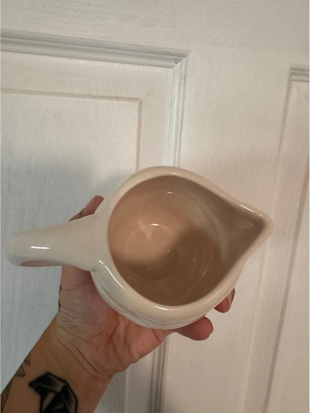 Rae Dunn Ceramic Cream Pitcher with Handle and Spout